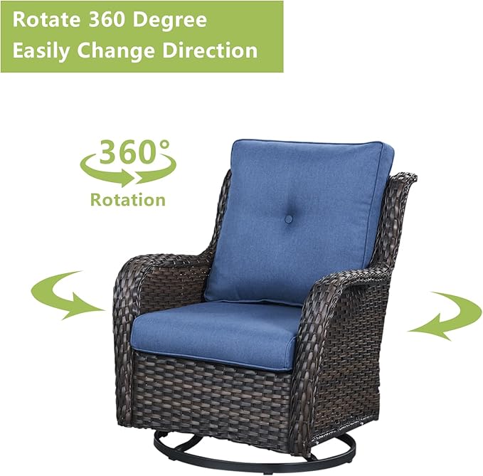 3-pc Wicker Patio Bistro Set with Swivel Rockers