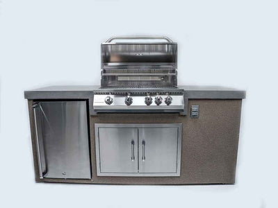 KoKoMo 7 ft Outdoor Kitchen Island with 32-in Grill & Fridge
