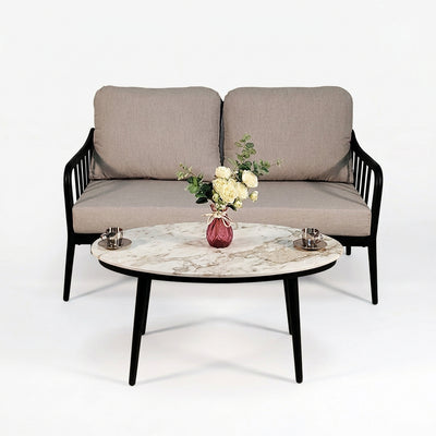 2-Piece Aluminum Patio Loveseat Set
