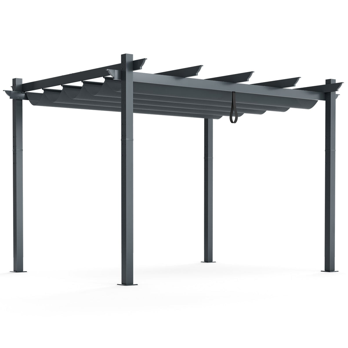 10 x 12 ft Aluminum Pergola with Retractable Canopy