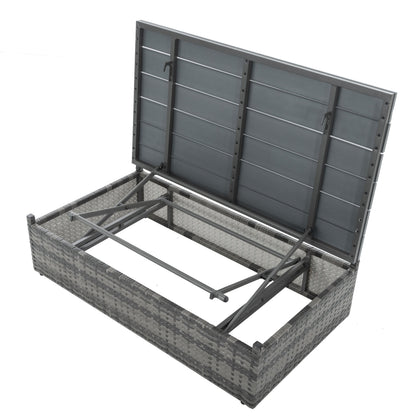 5-Piece Wicker Patio Set with Plywood Coffee Table