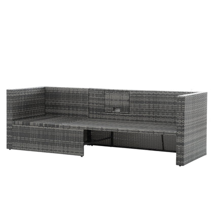 5-Piece Wicker Patio Set with Plywood Coffee Table