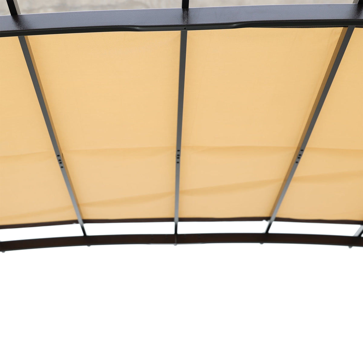 12 x 9 ft Steel Patio Pergola with Retractable Canopy