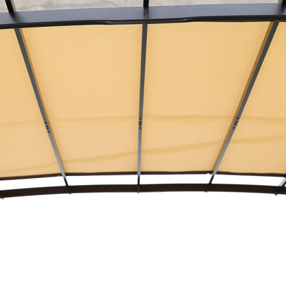 12 x 9 ft Steel Patio Pergola with Retractable Canopy
