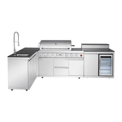 Outdoor Kitchen Island with 6+1 Burner Propane BBQ Grill – Stainless Steel