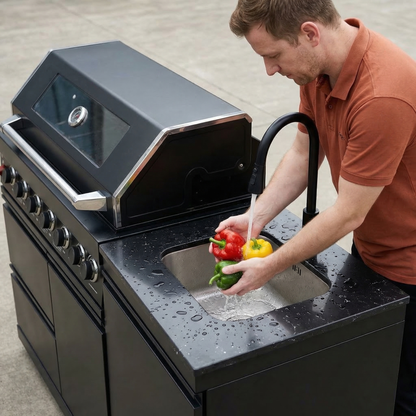 6-Burner Stainless Steel Propane Outdoor Kitchen Island Grill