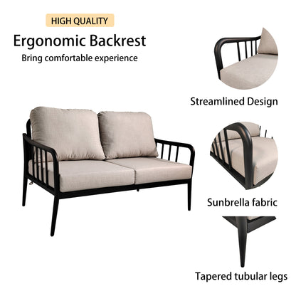 2-Piece Aluminum Patio Loveseat Set