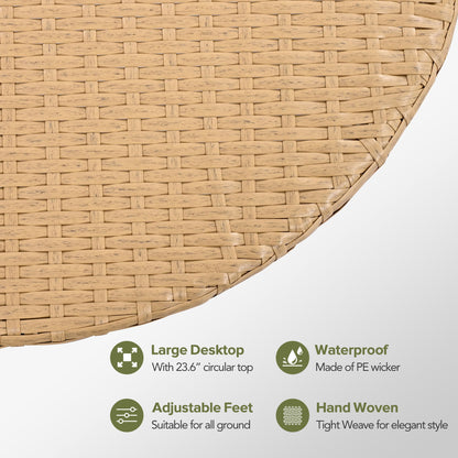 All-Weather Rattan Patio Sectional Set with Cushions and Pillows