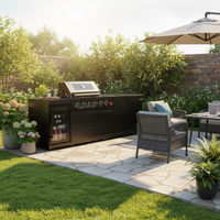 4-Burner Stainless Steel Propane Outdoor Kitchen Island Grill