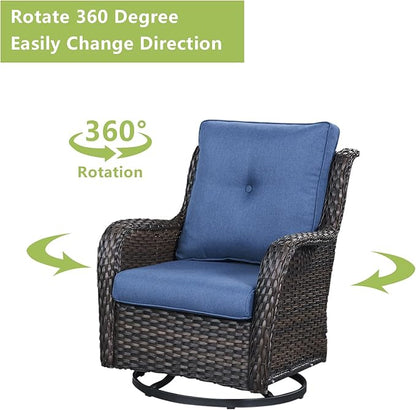 3-pc Wicker Patio Bistro Set with Swivel Rockers