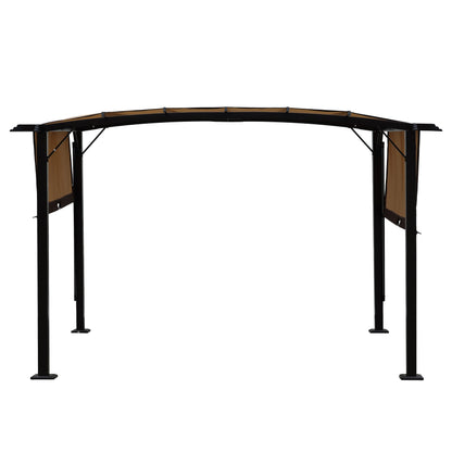 12 x 9 ft Steel Patio Pergola with Retractable Canopy