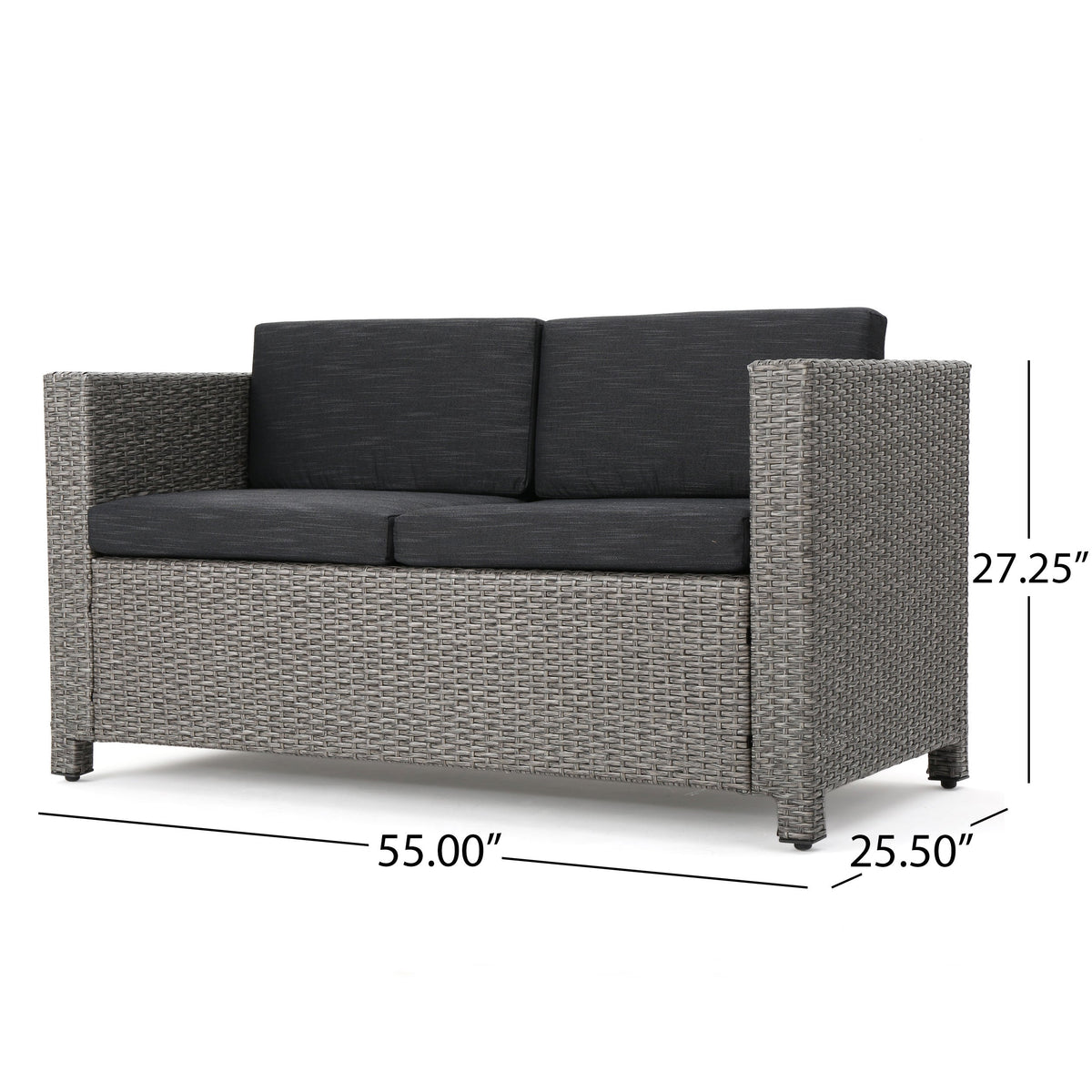 Puerta 4-Piece Rattan Patio Set with Water-Resistant Cushions