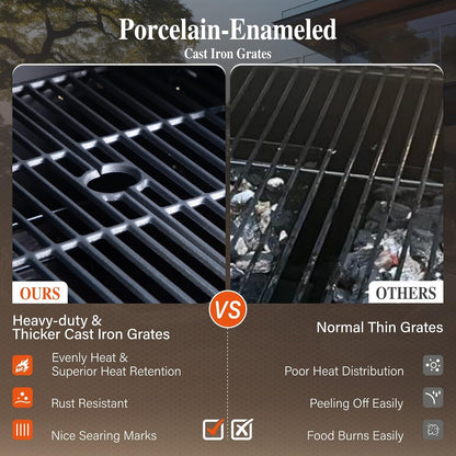 Charcoal & Propane Combo Grill with Side Burner, 690 sq. in.