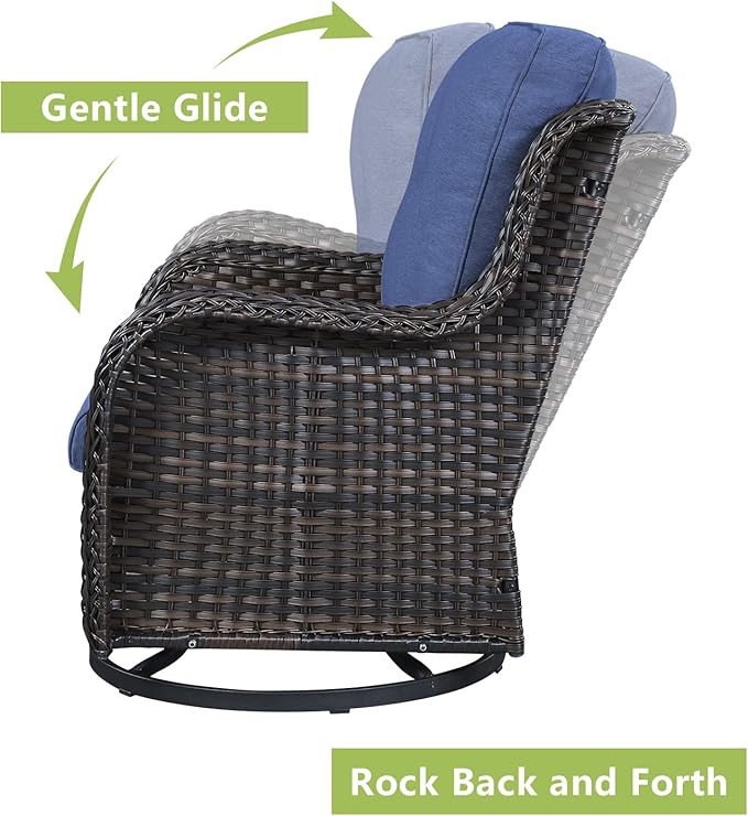 3-pc Wicker Patio Bistro Set with Swivel Rockers
