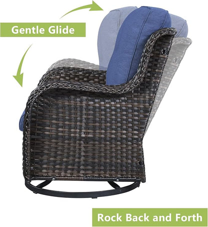 3-pc Wicker Patio Bistro Set with Swivel Rockers