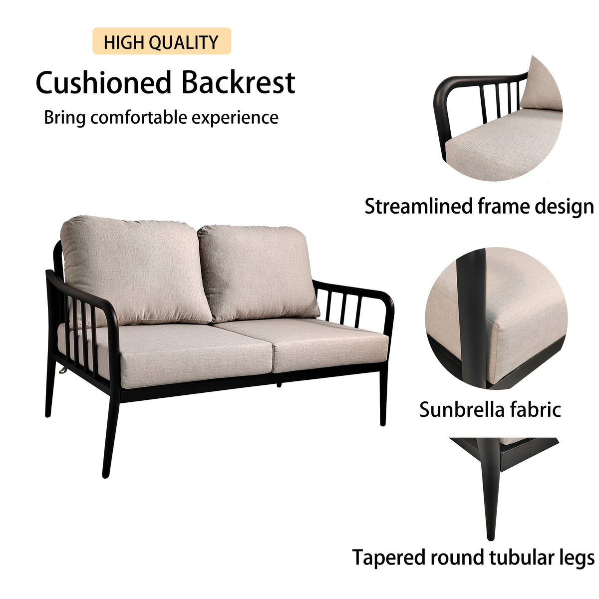 5-Piece Aluminum Patio Conversation Set