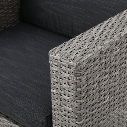 Puerta 4-Piece Rattan Patio Set with Water-Resistant Cushions