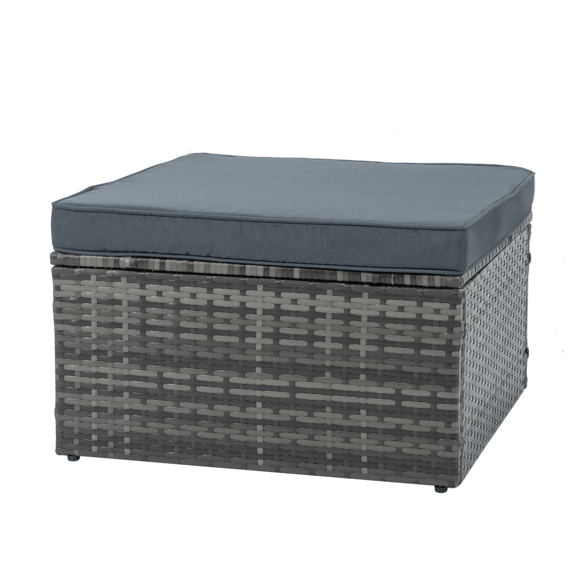 5-Piece Wicker Patio Set with Plywood Coffee Table