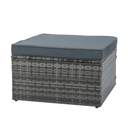 5-Piece Wicker Patio Set with Plywood Coffee Table