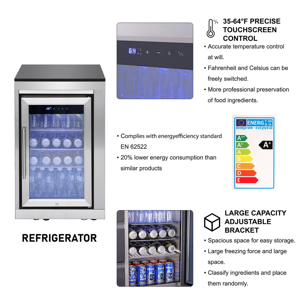Outdoor Kitchen Island with 6+1 Burner Propane BBQ Grill – Stainless Steel