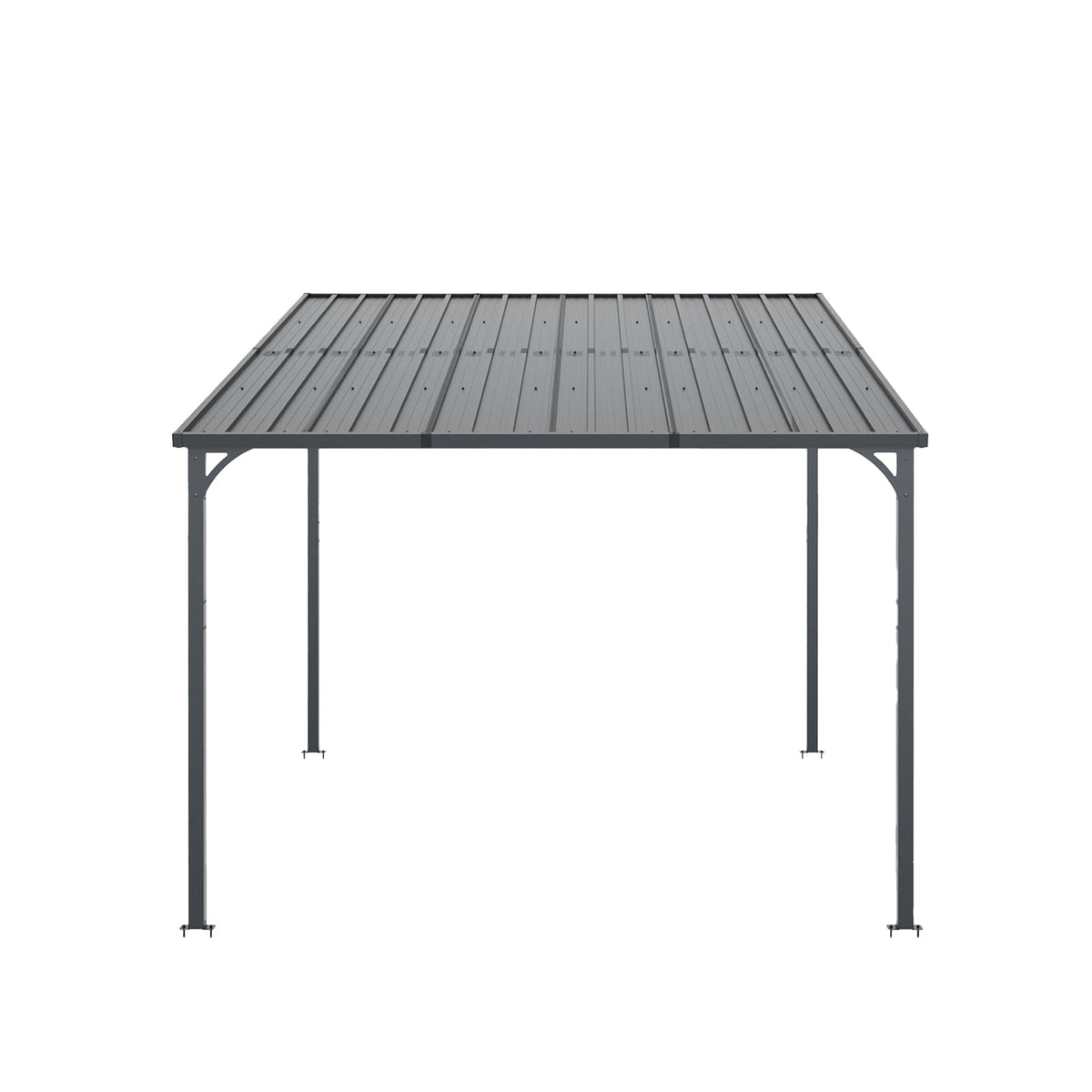 10 x 10 ft Galvanized Steel Hardtop Pergola, Gray