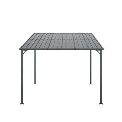 10 x 10 ft Galvanized Steel Hardtop Pergola, Gray