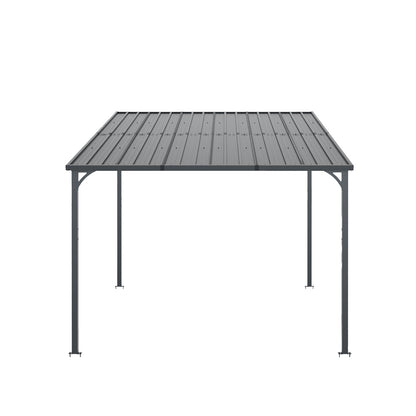 10 x 10 ft Galvanized Steel Hardtop Pergola, Gray