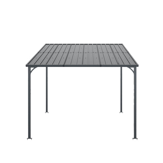 10 x 10 ft Galvanized Steel Hardtop Pergola, Gray