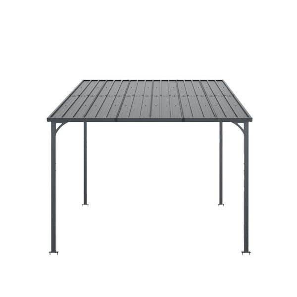 10 x 10 ft Galvanized Steel Hardtop Pergola, Gray