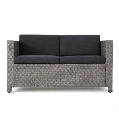 Puerta 4-Piece Rattan Patio Set with Water-Resistant Cushions