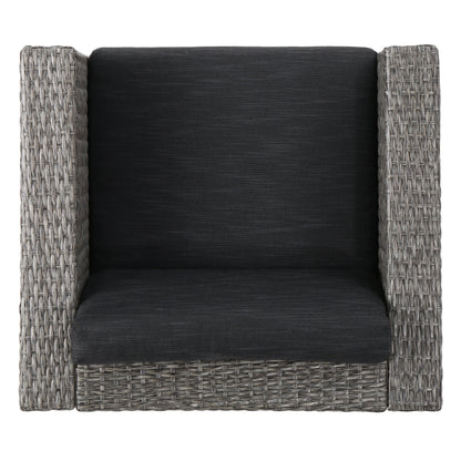 Puerta 4-Piece Rattan Patio Set with Water-Resistant Cushions