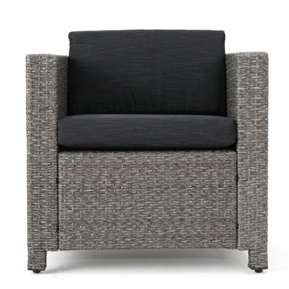 Puerta 4-Piece Rattan Patio Set with Water-Resistant Cushions