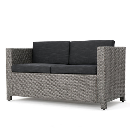 Puerta 4-Piece Rattan Patio Set with Water-Resistant Cushions