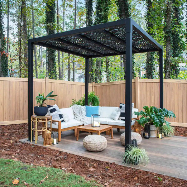 8 x 8 ft Aluminum Patio Pergola, Matte Black