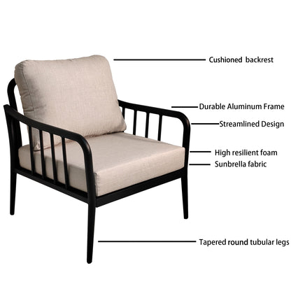5-Piece Aluminum Patio Conversation Set