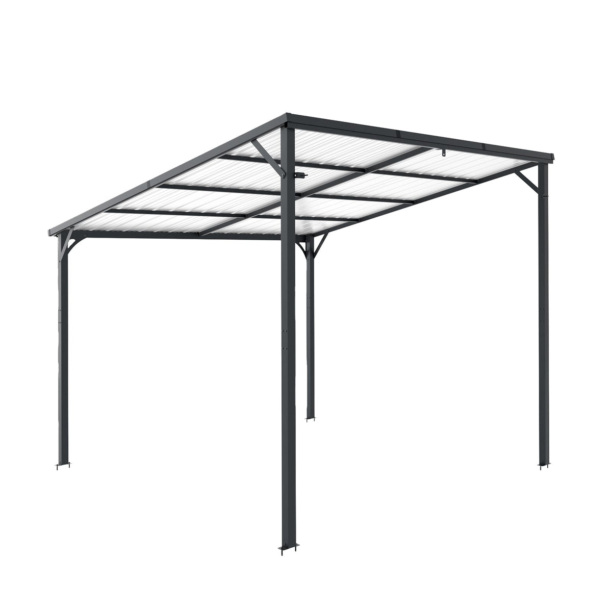 10 x 10 ft Galvanized Steel Hardtop Pergola, Gray