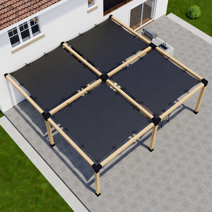 DIY Attached Pergola Kit with Canopies, Up to 24 x 24 ft