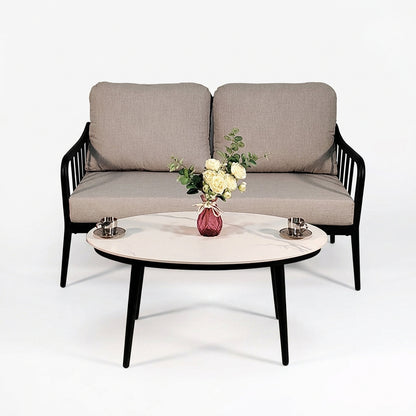 2-Piece Aluminum Patio Loveseat Set