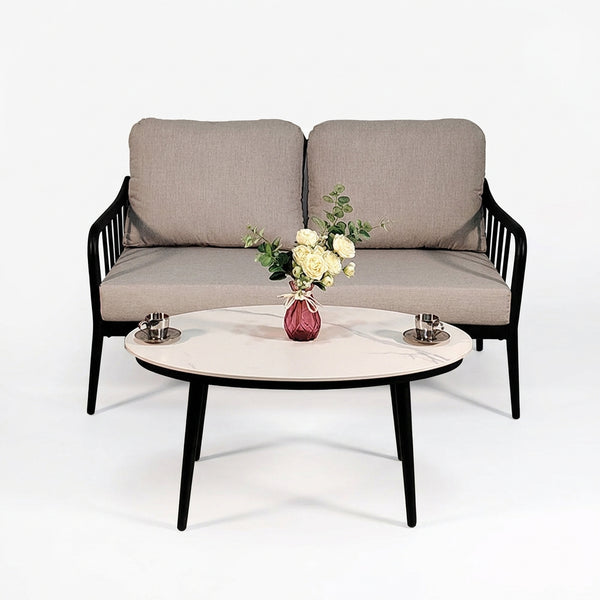 2-Piece Aluminum Patio Loveseat Set
