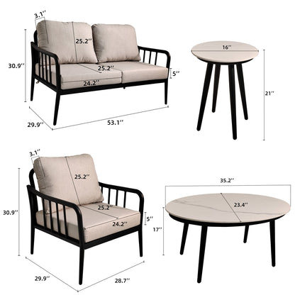 5-Piece Aluminum Patio Conversation Set