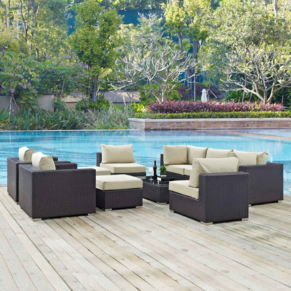 Modway Convene 10-Piece Outdoor Patio Sectional Set