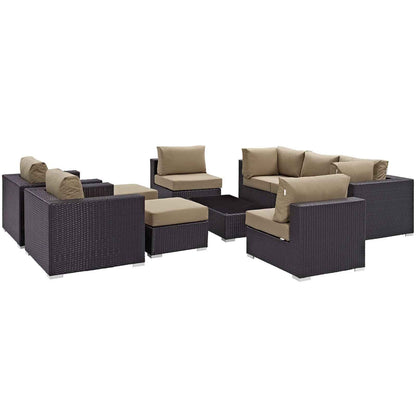 Modway Convene 10-Piece Outdoor Patio Sectional Set