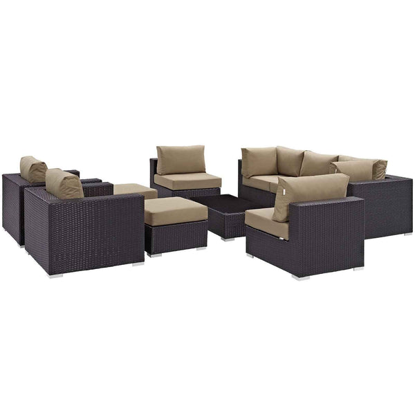 Modway Convene 10-Piece Outdoor Patio Sectional Set