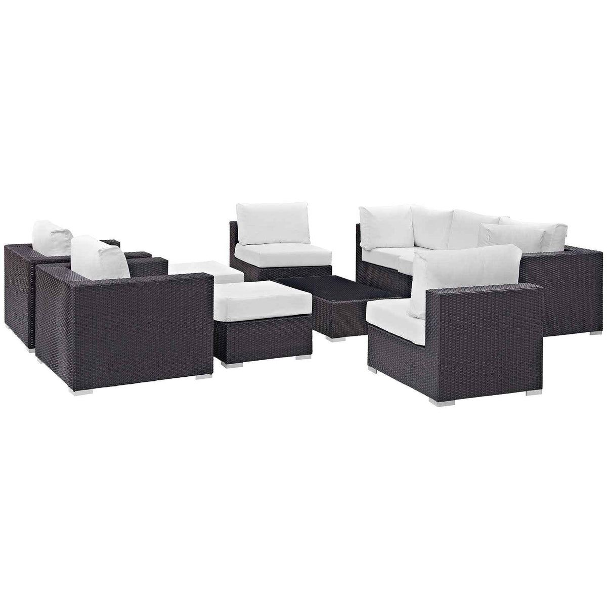 Modway Convene 10-Piece Outdoor Patio Sectional Set