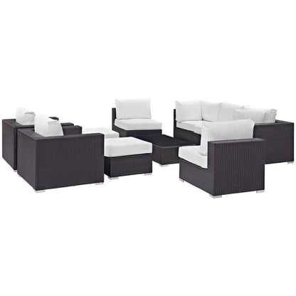 Modway Convene 10-Piece Outdoor Patio Sectional Set