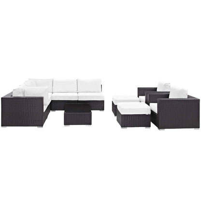 Modway Convene 10-Piece Outdoor Patio Sectional Set
