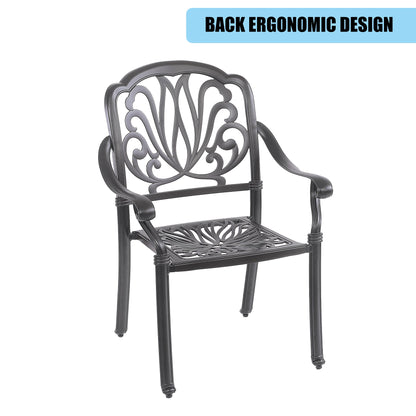 5-Piece Round Patio Dining Set with Umbrella Hole