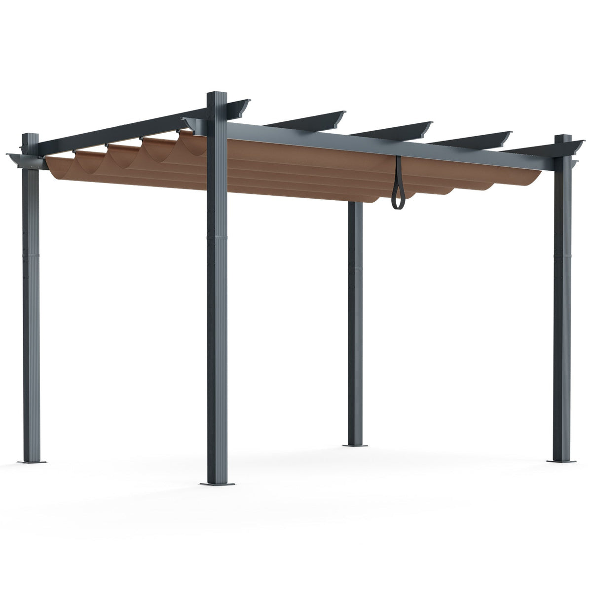 10 x 12 ft Aluminum Pergola with Retractable Canopy
