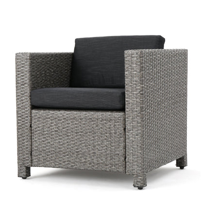 Puerta 4-Piece Rattan Patio Set with Water-Resistant Cushions