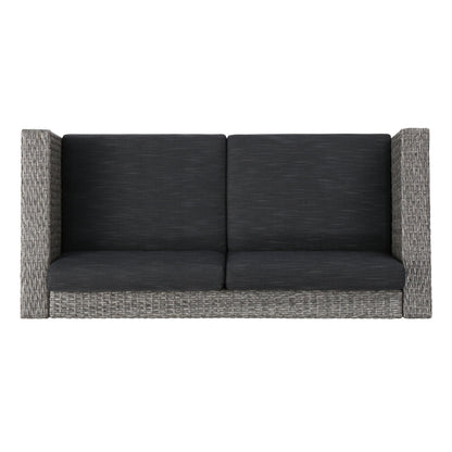 Puerta 4-Piece Rattan Patio Set with Water-Resistant Cushions